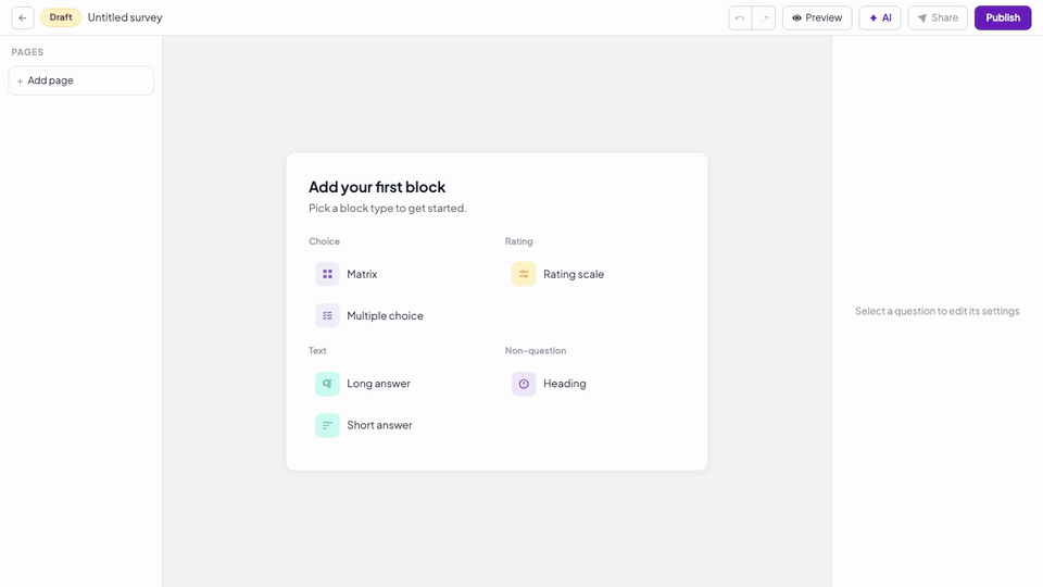 build a free Survey with AI on AhaSlides